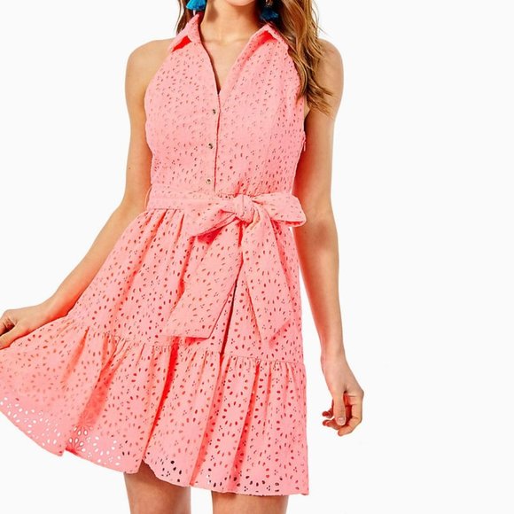 Lilly Pulitzer Dresses & Skirts - Lilly Pulitzer "Shellona Coral" Lined Trisha Shirtdress NWT - Size 2